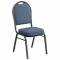 Blue Fabric Stackable Chair with Metal Frame