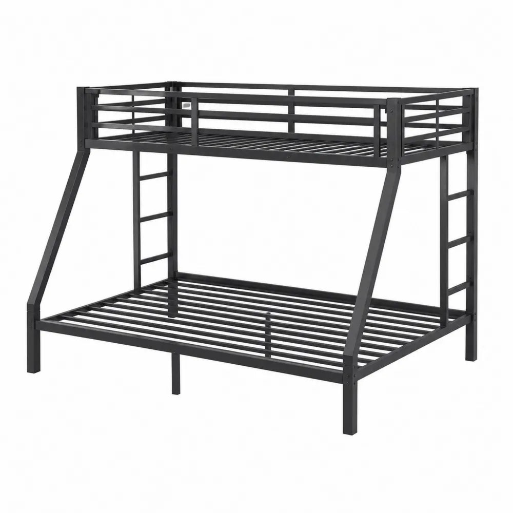 Twin Over Full Metal Bunk Bed Black