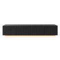 Wood Wall Mounted TV Stand Black 180cm