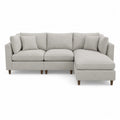 L-Shaped Sectional Sofa Fabric Light Gray 105x72x34 inches