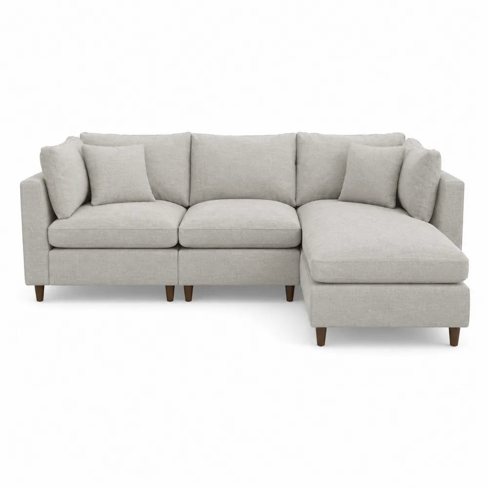 L-Shaped Sectional Sofa Fabric Light Gray 105x72x34 inches