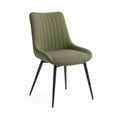 Dining Chair Upholstered Fabric with Metal Legs Green 45cm W x 55cm D x 85cm H