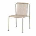 Outdoor Metal Frame Chair with Beige Polyester Rope