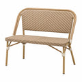 Wicker Rattan and Steel Outdoor Bench Beige 120x60x80 cm