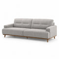 3-Seater Fabric Sofa with Wooden Frame in Light Gray 210cm