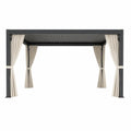 Outdoor Gazebo with Aluminum Frame and Polyester Curtains 400 cm x 300 cm Black/Beige