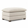 Rectangular Linen Ottoman Beige 90cm x 60cm x 45cm