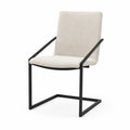 Fabric Upholstered Dining Chair with Steel Frame Beige 85cm