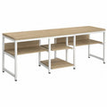 Rectangular Engineered Wood and Metal Desk with Shelves 200x60x75 cm