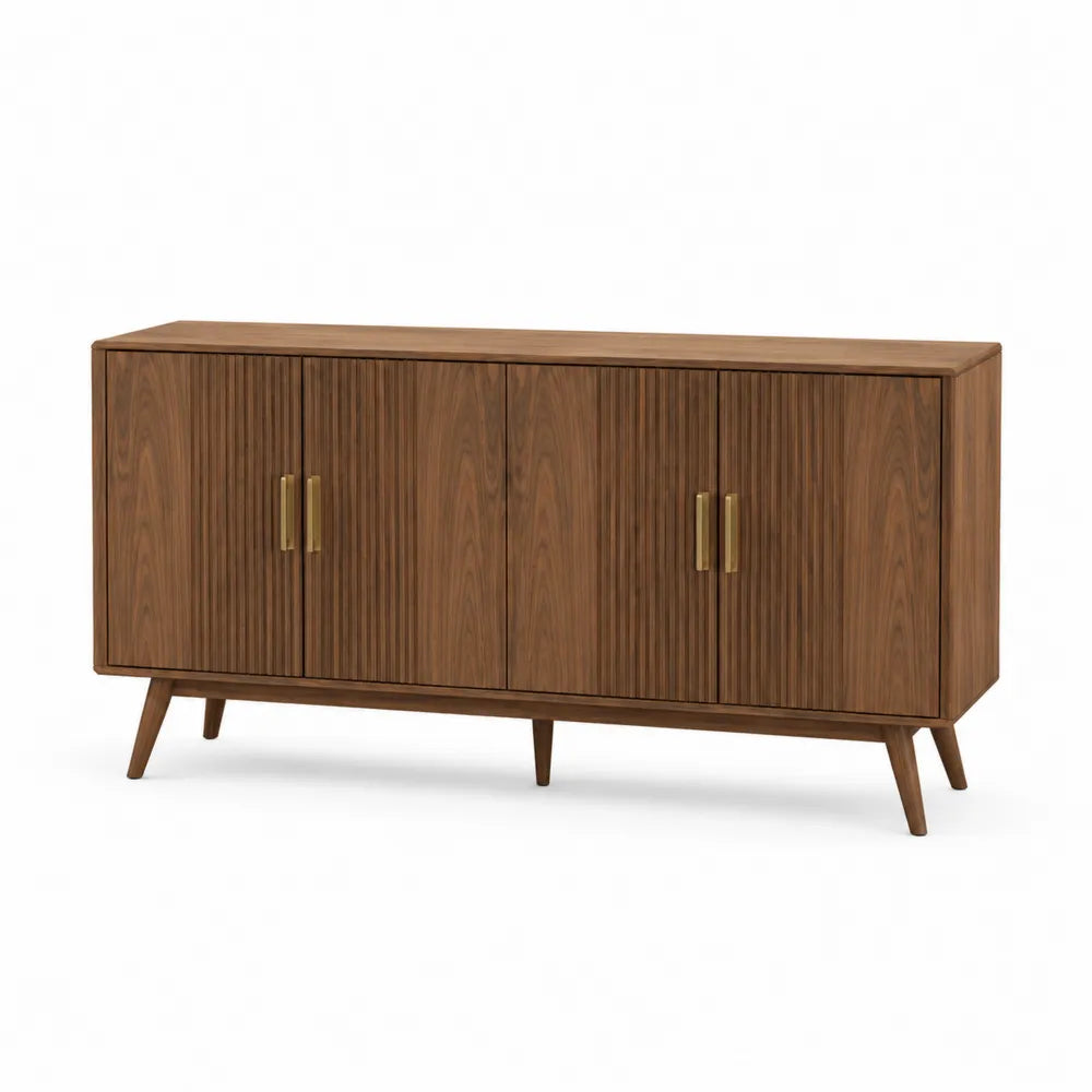 Wooden Rectangular Sideboard with Brass Handles