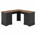 L-Shaped Desk with MDF Base Black/Brown 150x150x76cm
