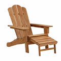 Teak Wood Outdoor Adirondack Chair with Footrest