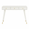 Modern Rectangular Wood Desk with Gold Accents 120x50x75cm