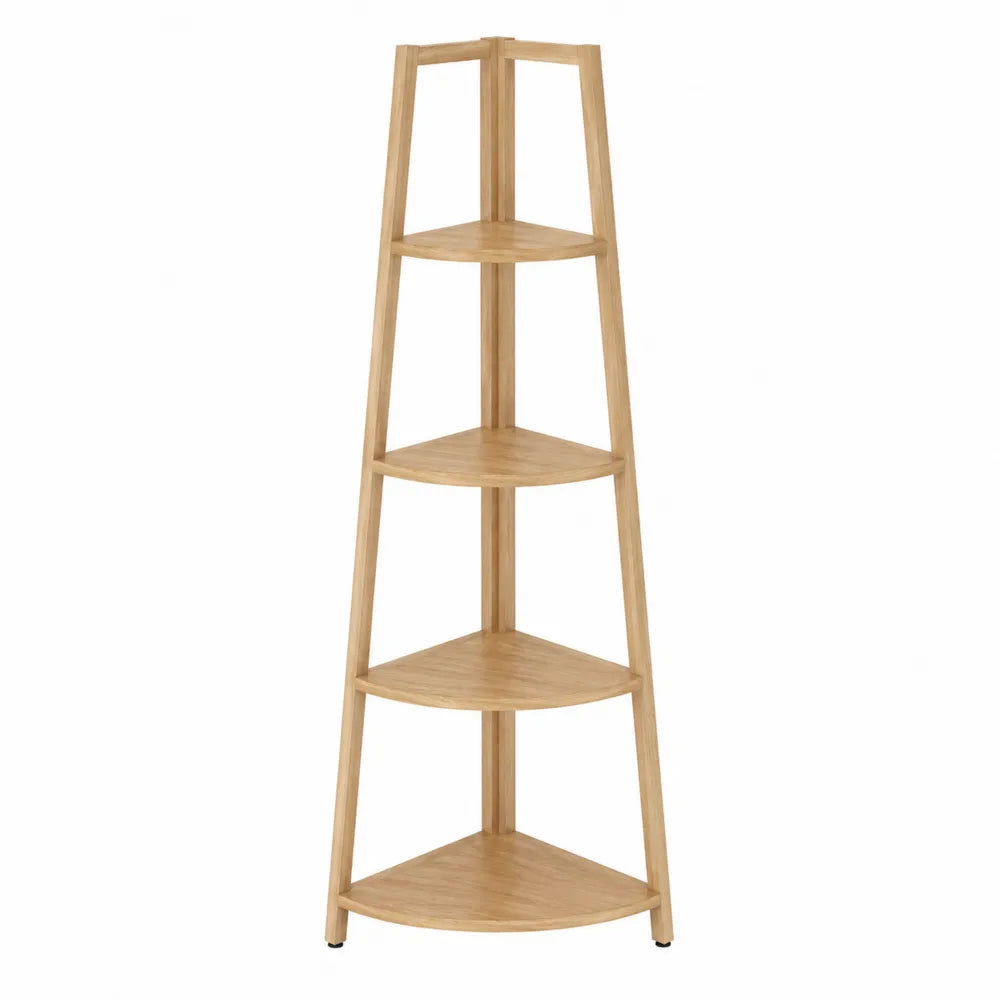 Bamboo Corner Bookshelf 5-Tier 152cm High