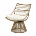 Synthetic Rattan Outdoor Lounge Chair with Polyester Cushion 70 cm